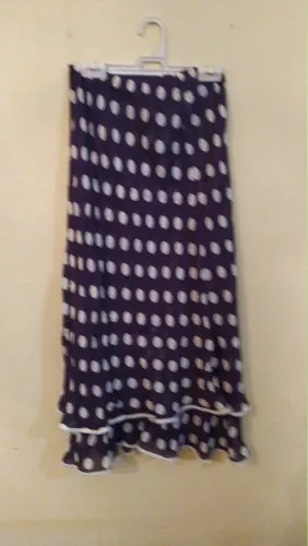 Saia longa Tam. M Azul Marinho Poá branco