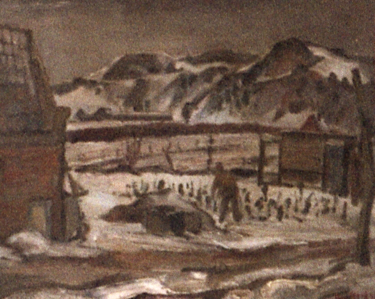 Winterstilte in het bergdorp