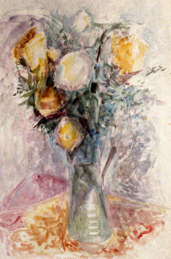 Bloemen in glazen vaas