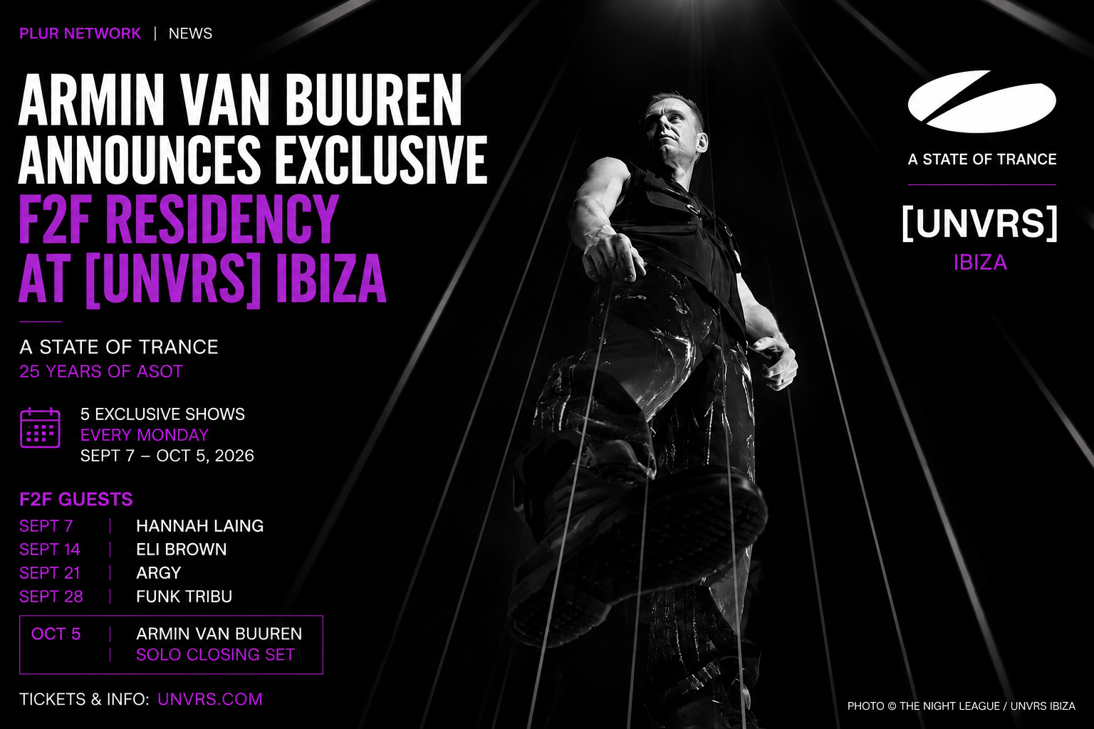 Armin van Buuren Expands F2F Experience with Exclusive [UNVRS] Ibiza Residency