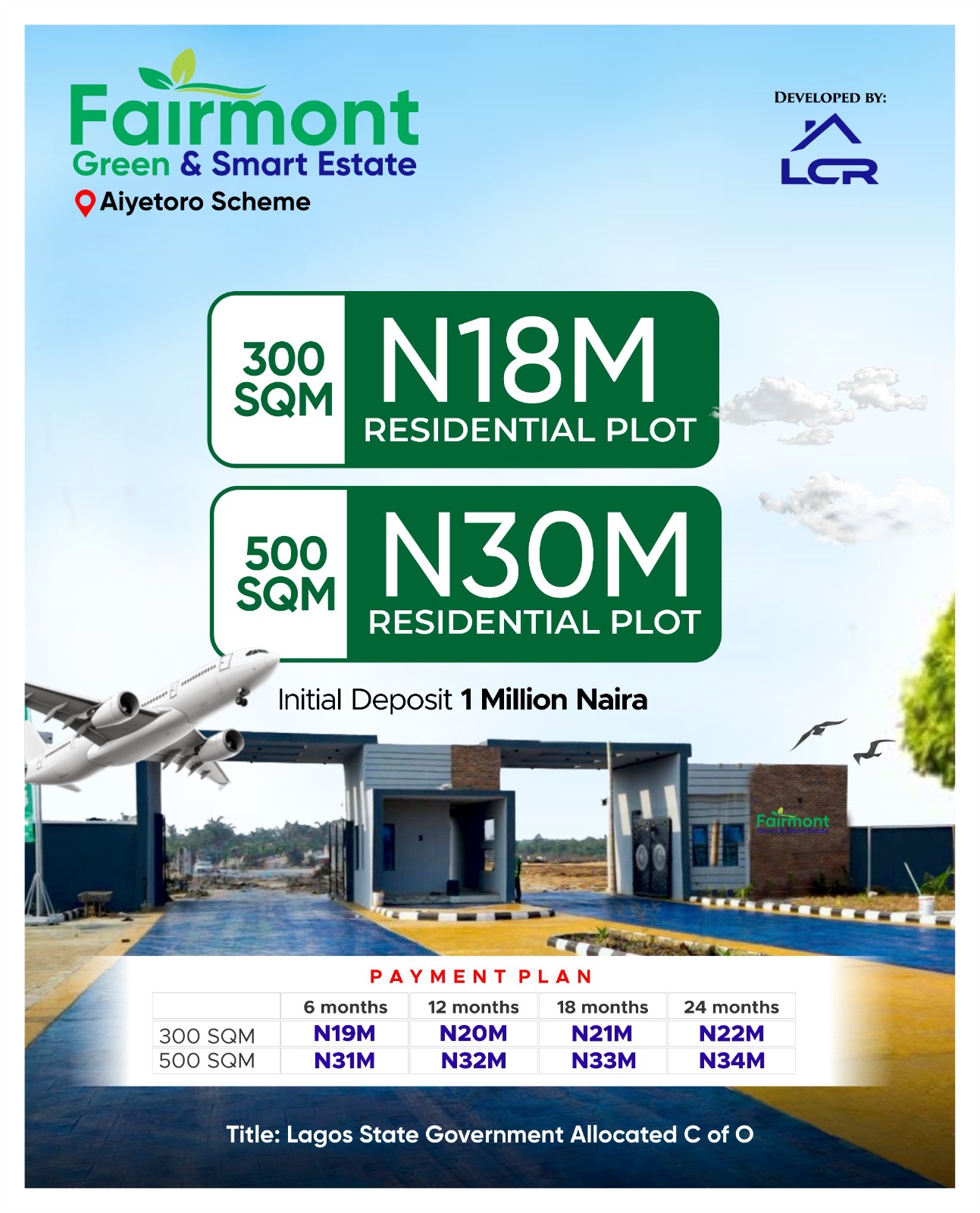 Plots are still selling fast right here at Fairmont Green and Smart Estate opposite the Proposed International Airport - image 2