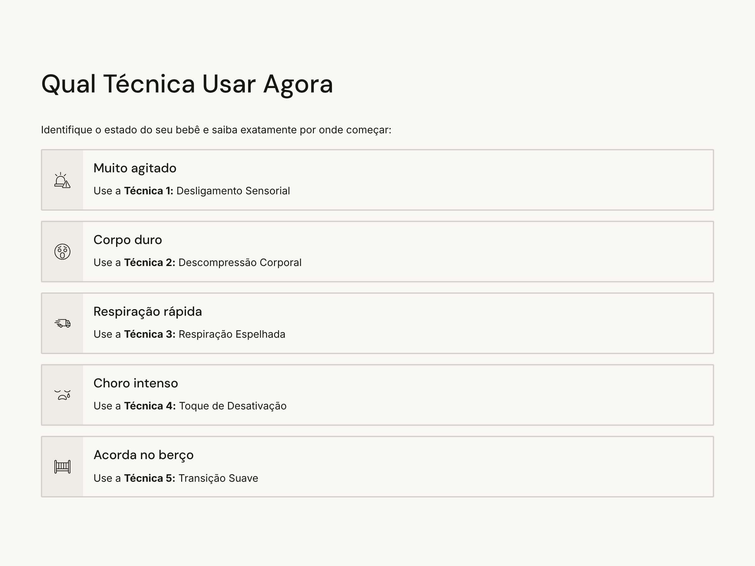 Screenshot of the 'Which Technique to Use Now' guide page