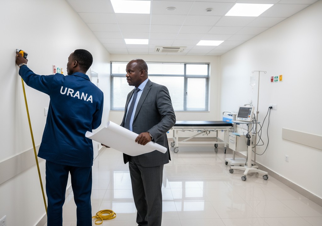 Shielding calculation and design for a hospital X-ray room in Uganda, ensuring radiation protection.