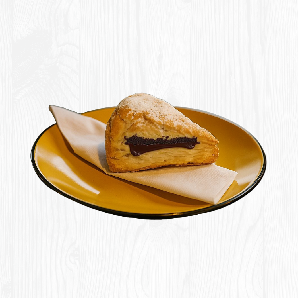 A warm chocolate volcano cake.