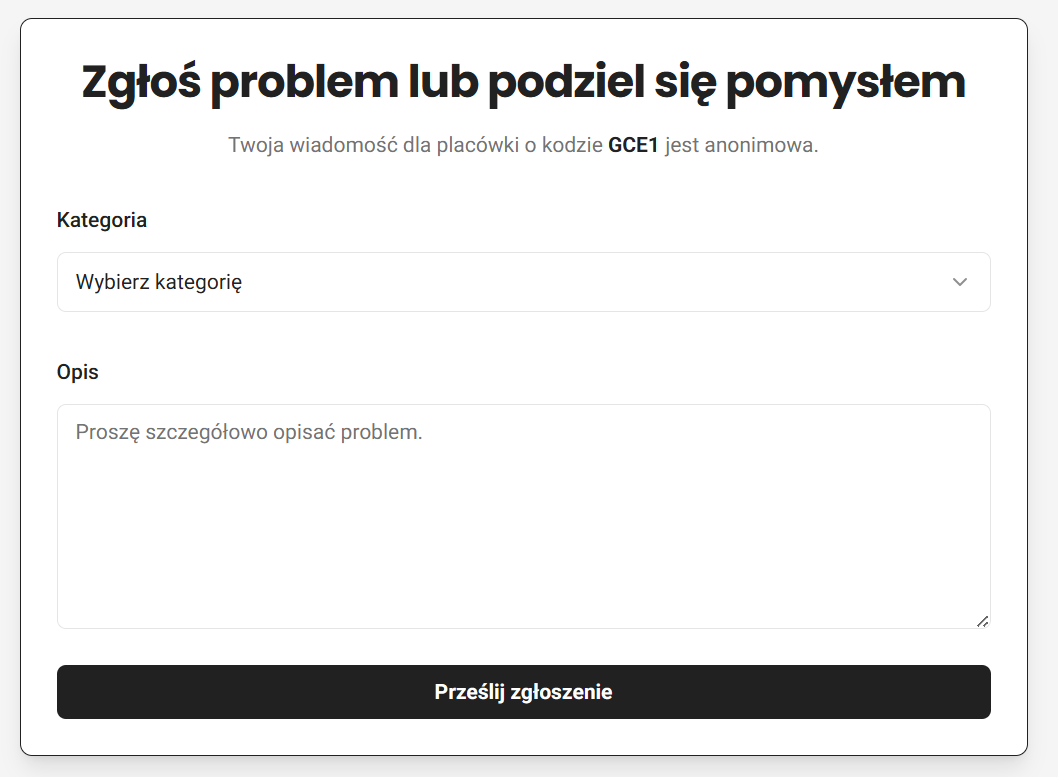 Formularz zgłoszeniowy