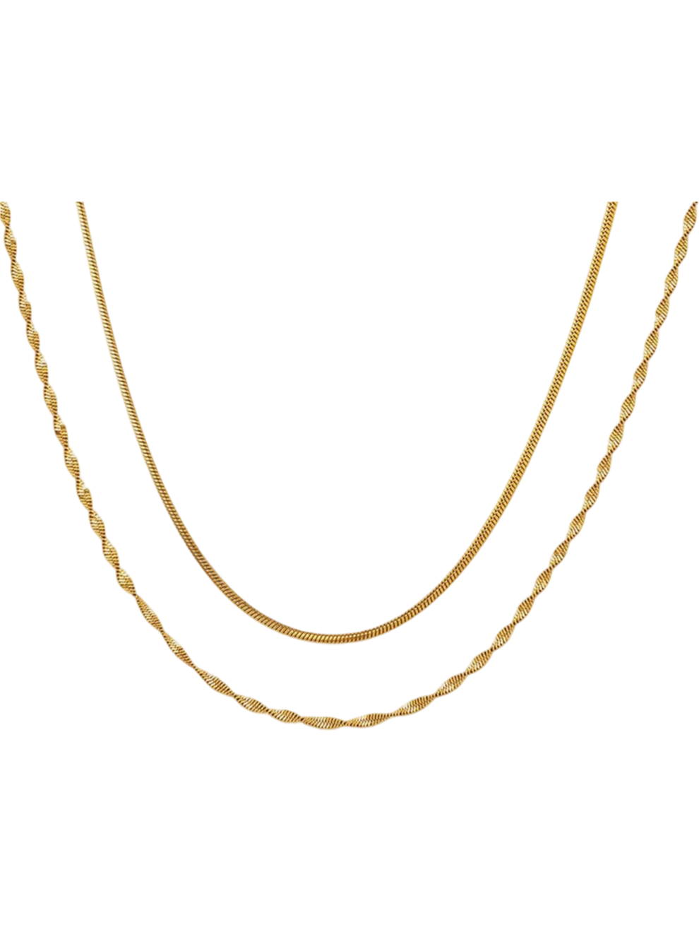 Dobbeltglød halskæde 18k guldbelagt