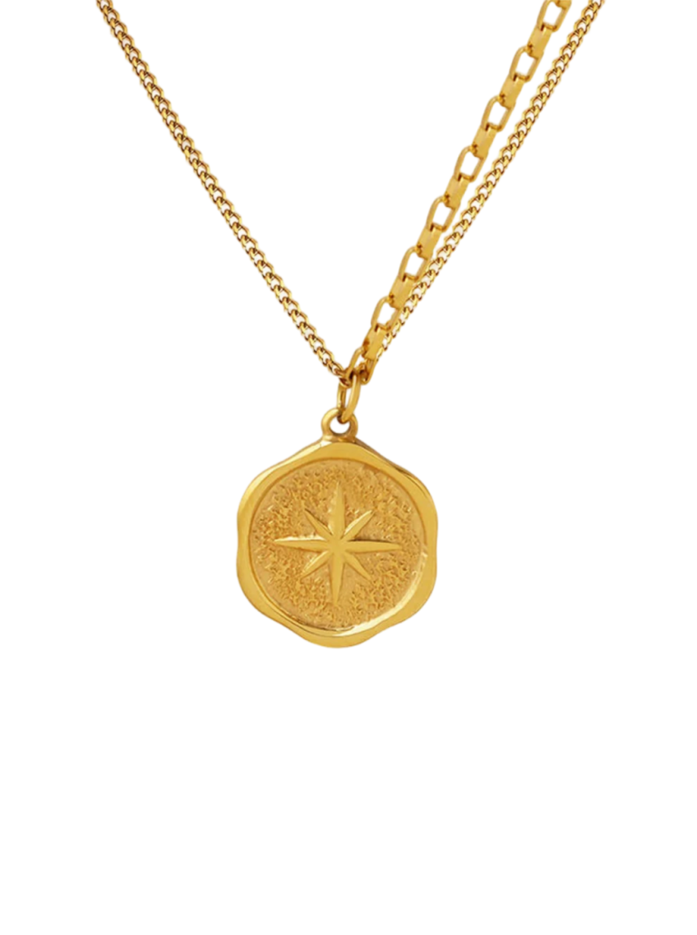 Stjernesegl halskæde 18k guldbelagt