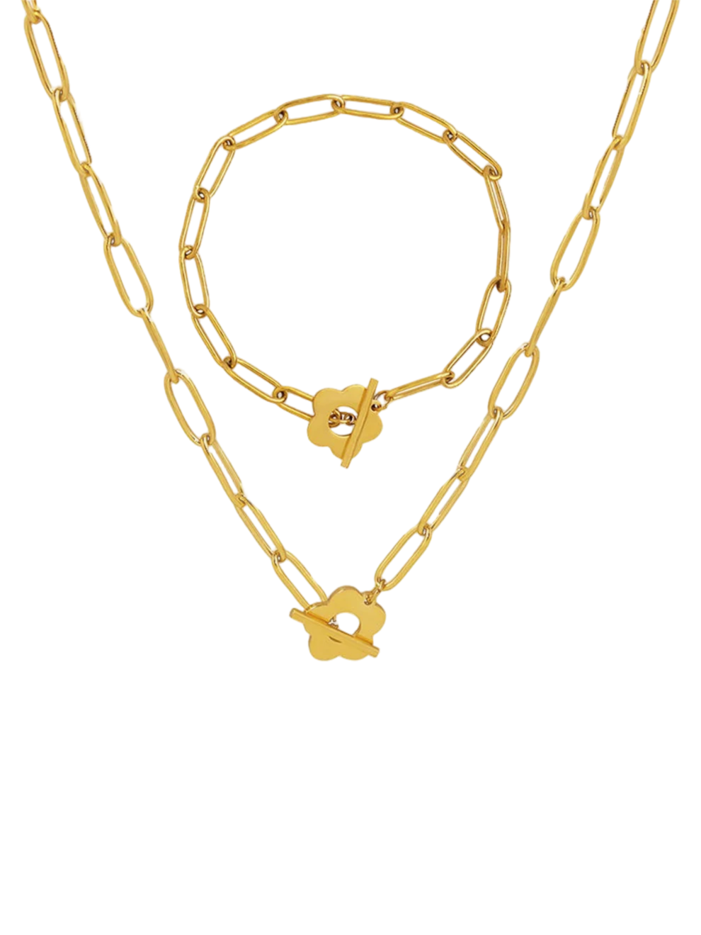 Blomster armbånd 18k guldbelagt