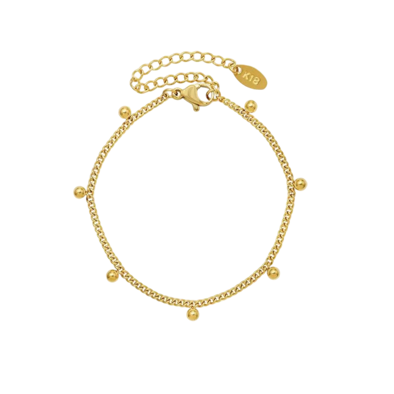 Golden Glow Kugle armbånd 18k guldbelagt