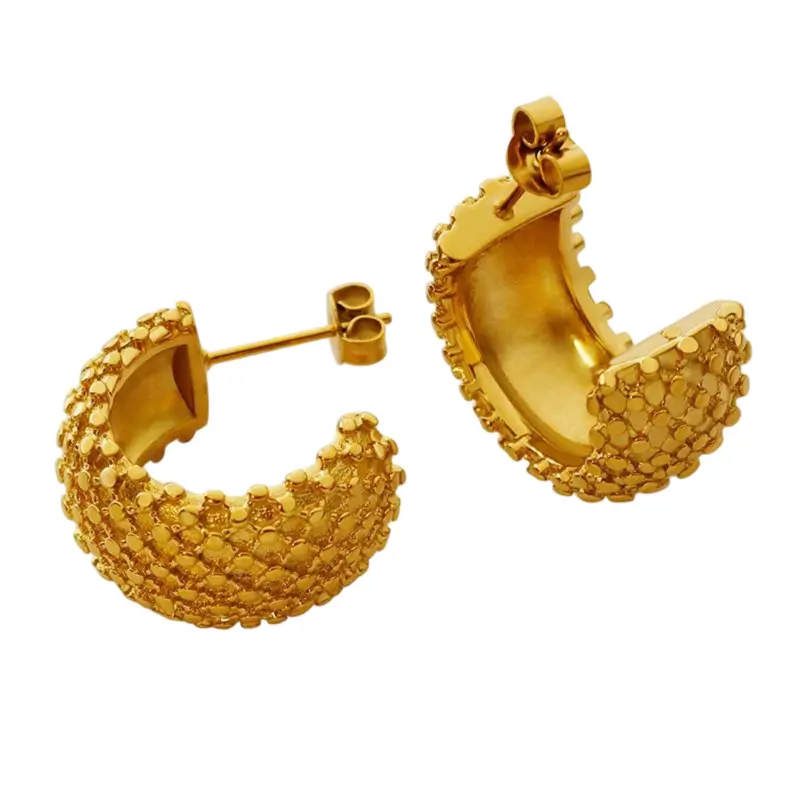 Perlehvisken ringøreringe 18k guldbelagt