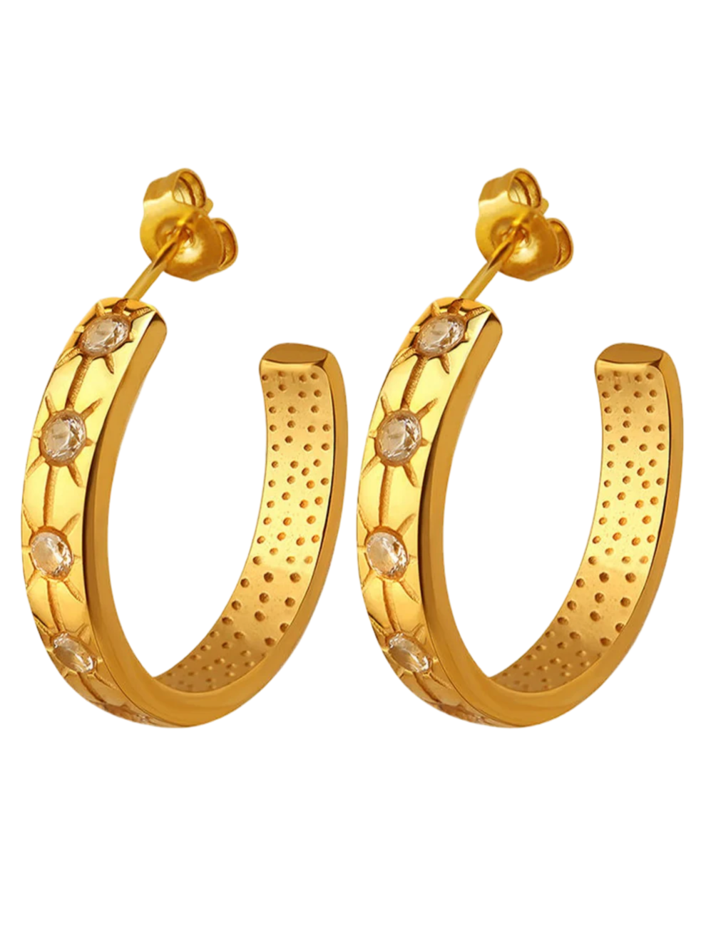 Tania Tidløse Guld Creoler øreringe 18k guldbelagt