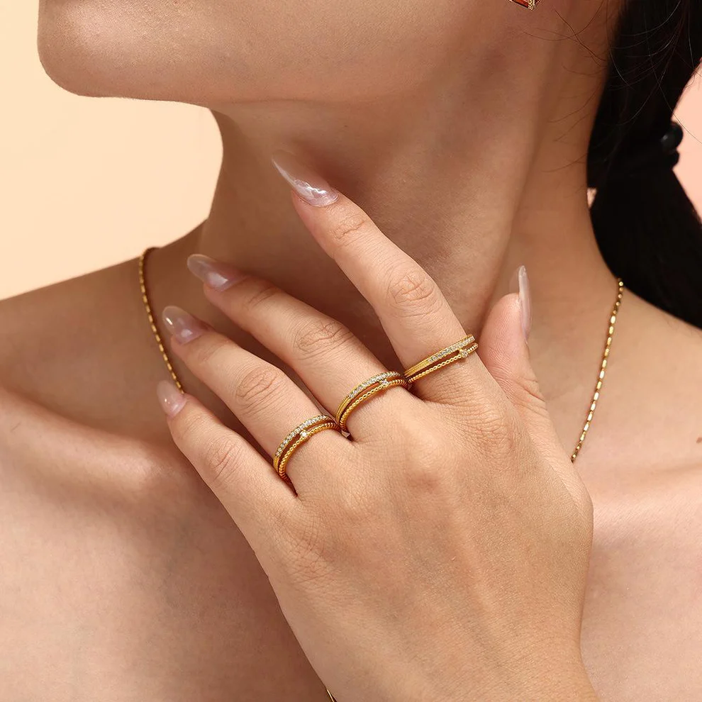 Æterisk Glødebånd ring 18k guldbelagt