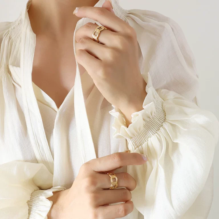 Ovalt Harmonibånd ring 18k guldbelagt