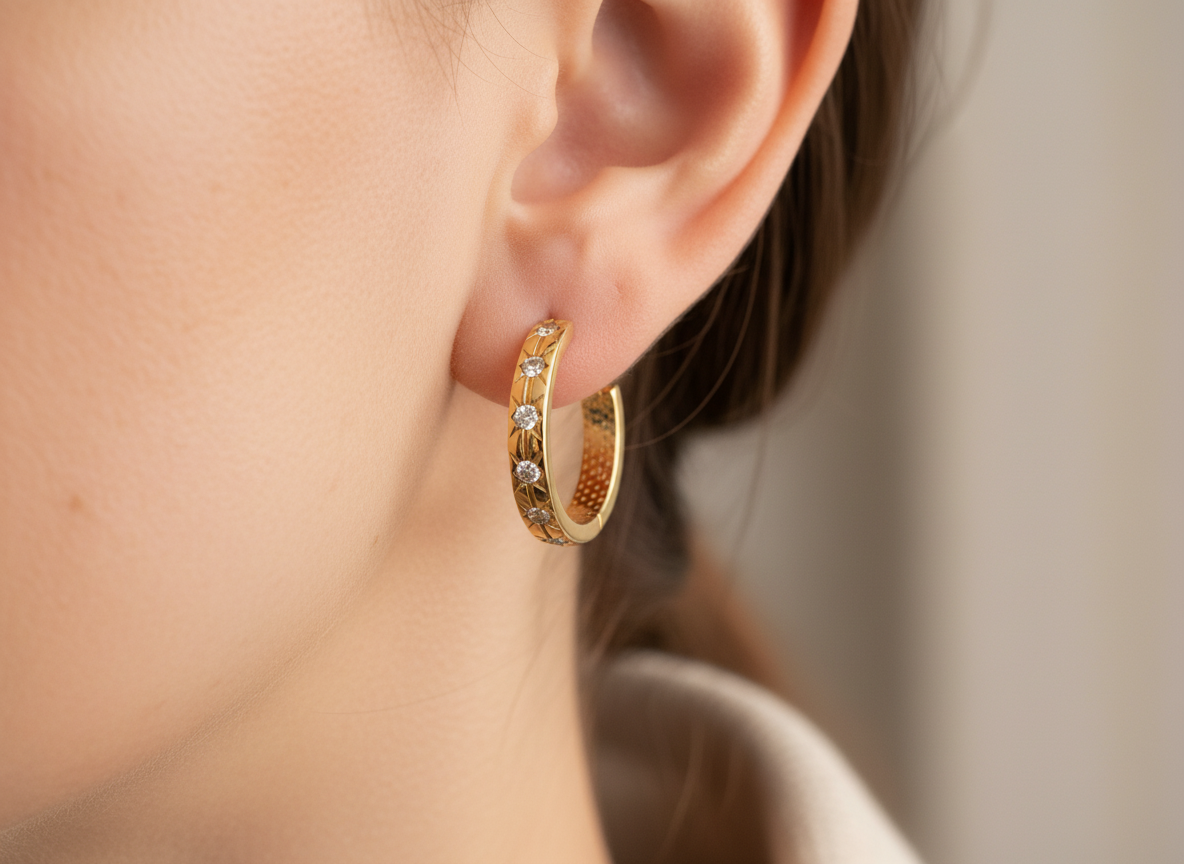 Stjerneskær Hoop Ørering