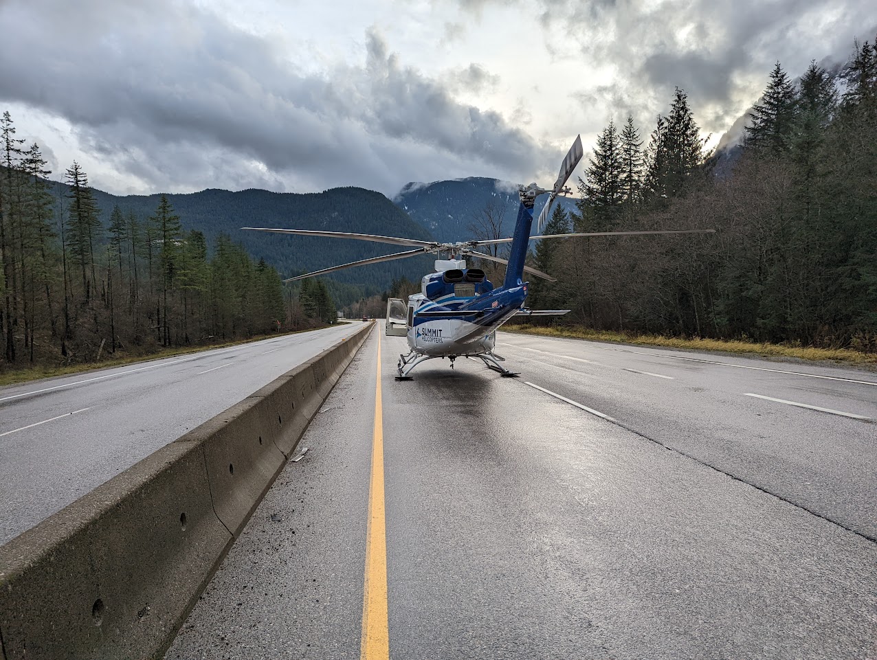 Helicopter in the field