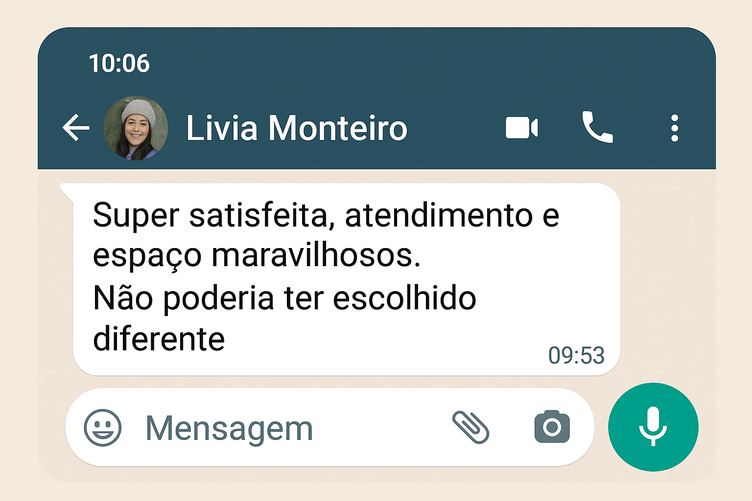 Depoimento de cliente 1