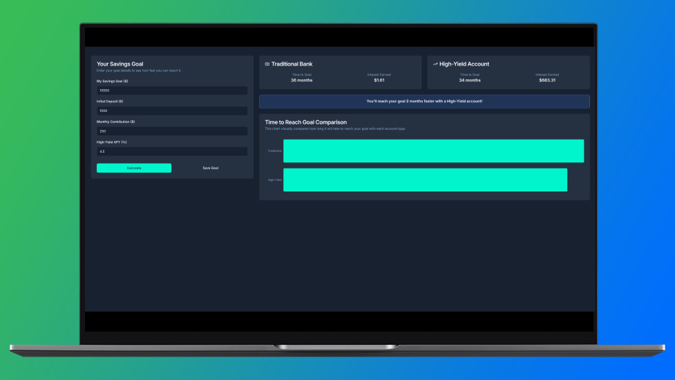 Savings Goal Calculator screenshot