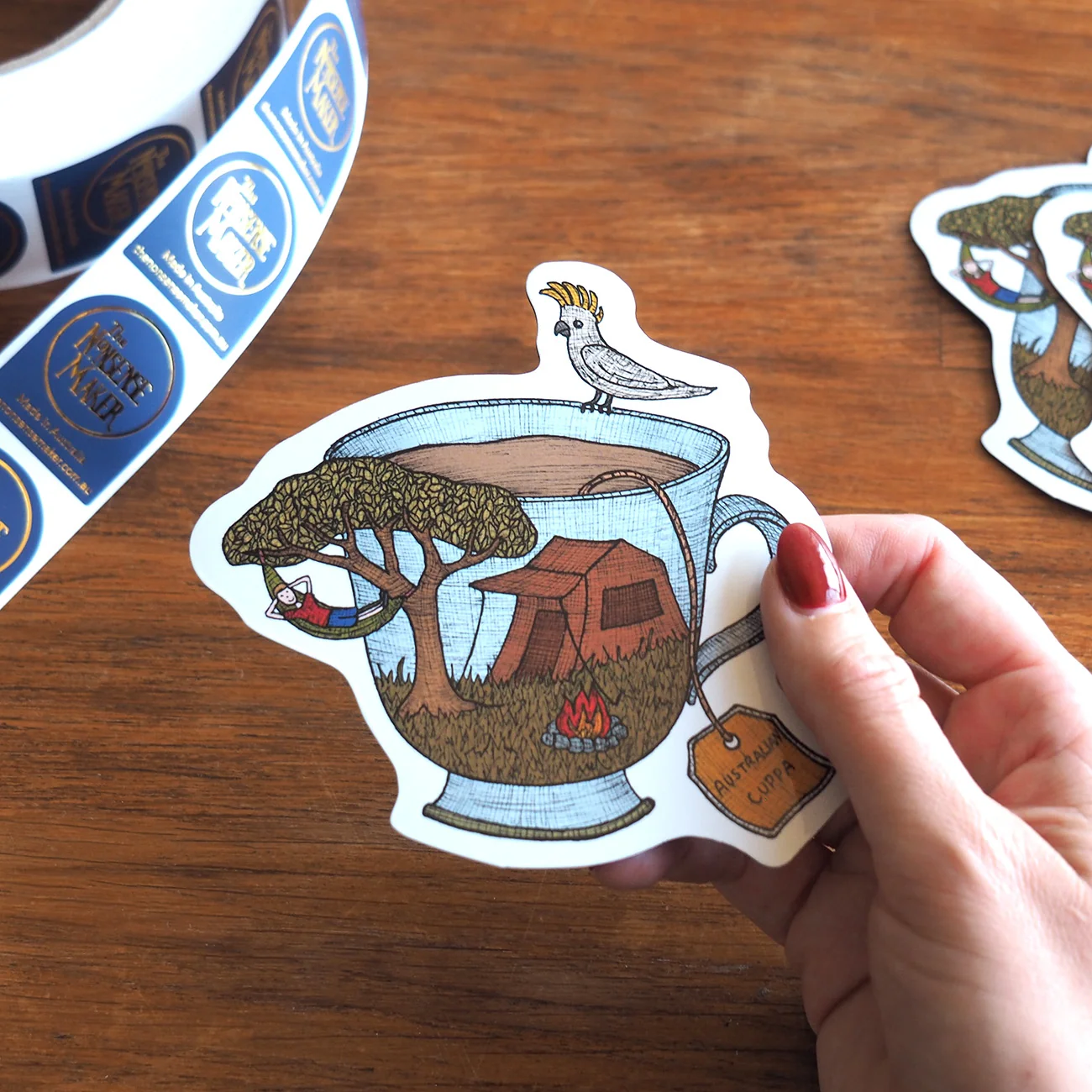 Camping Teacup Magnet thumbnail 1