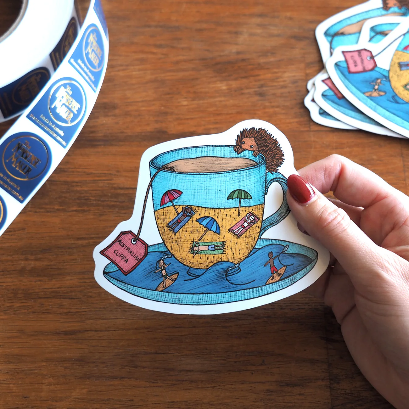 Beach Teacup Magnet thumbnail 1
