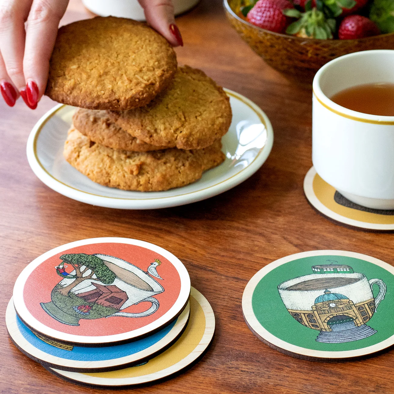 Aussie Teacups Coasters (Pack of 4) alternative view