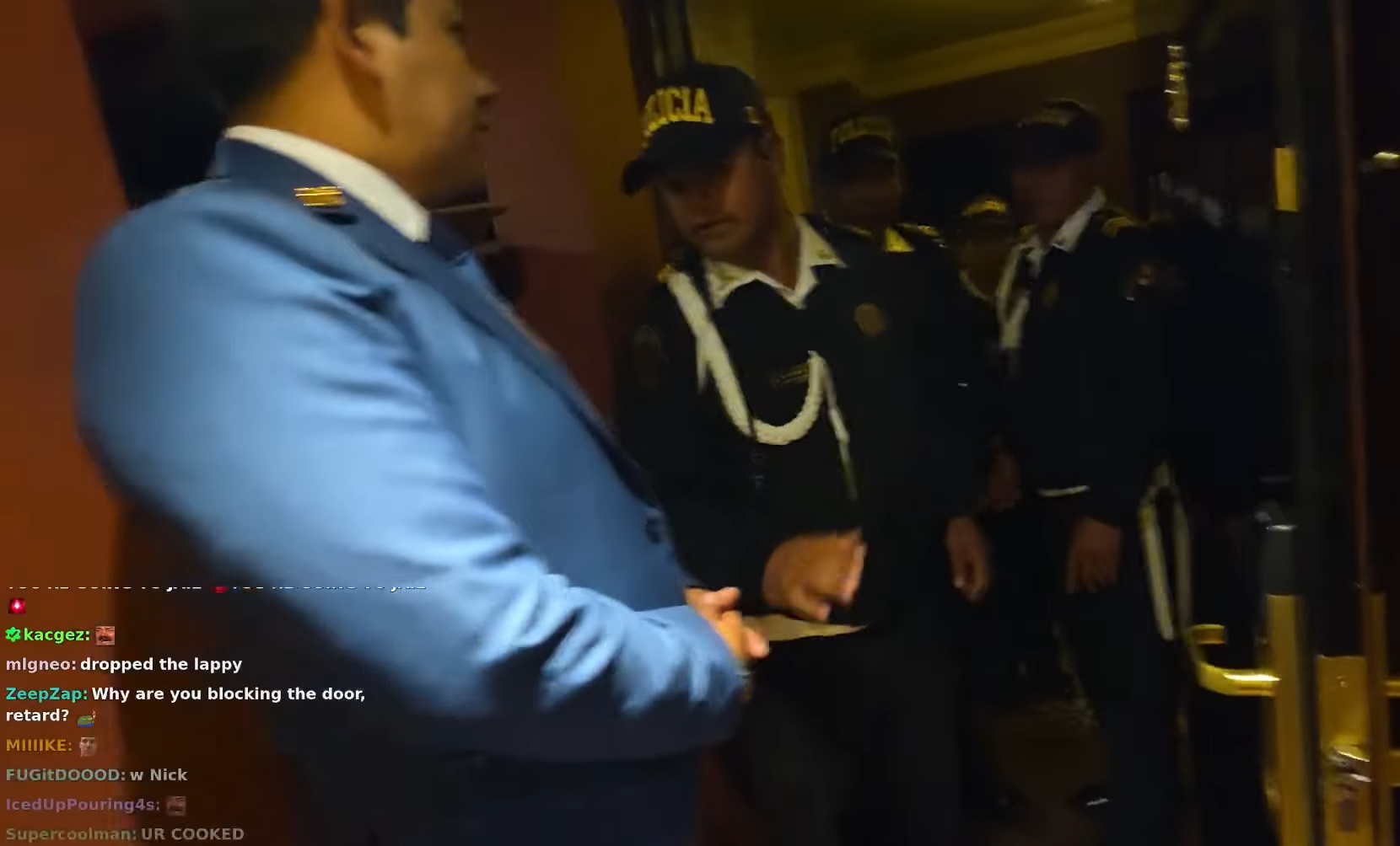 Peruvian Security at Nick Lee and Amouranth Hotel