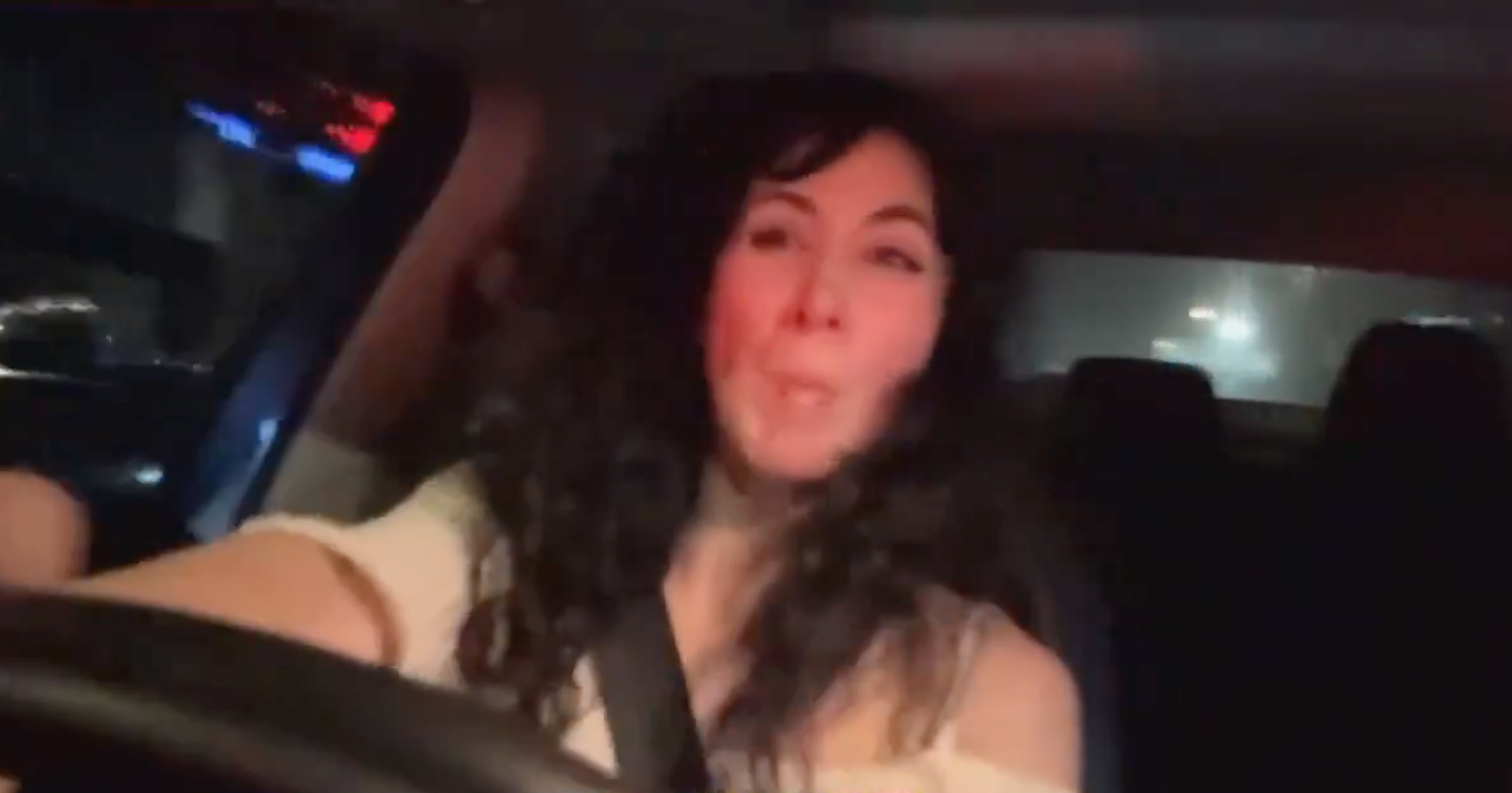 Screenshot of streamer crashing car