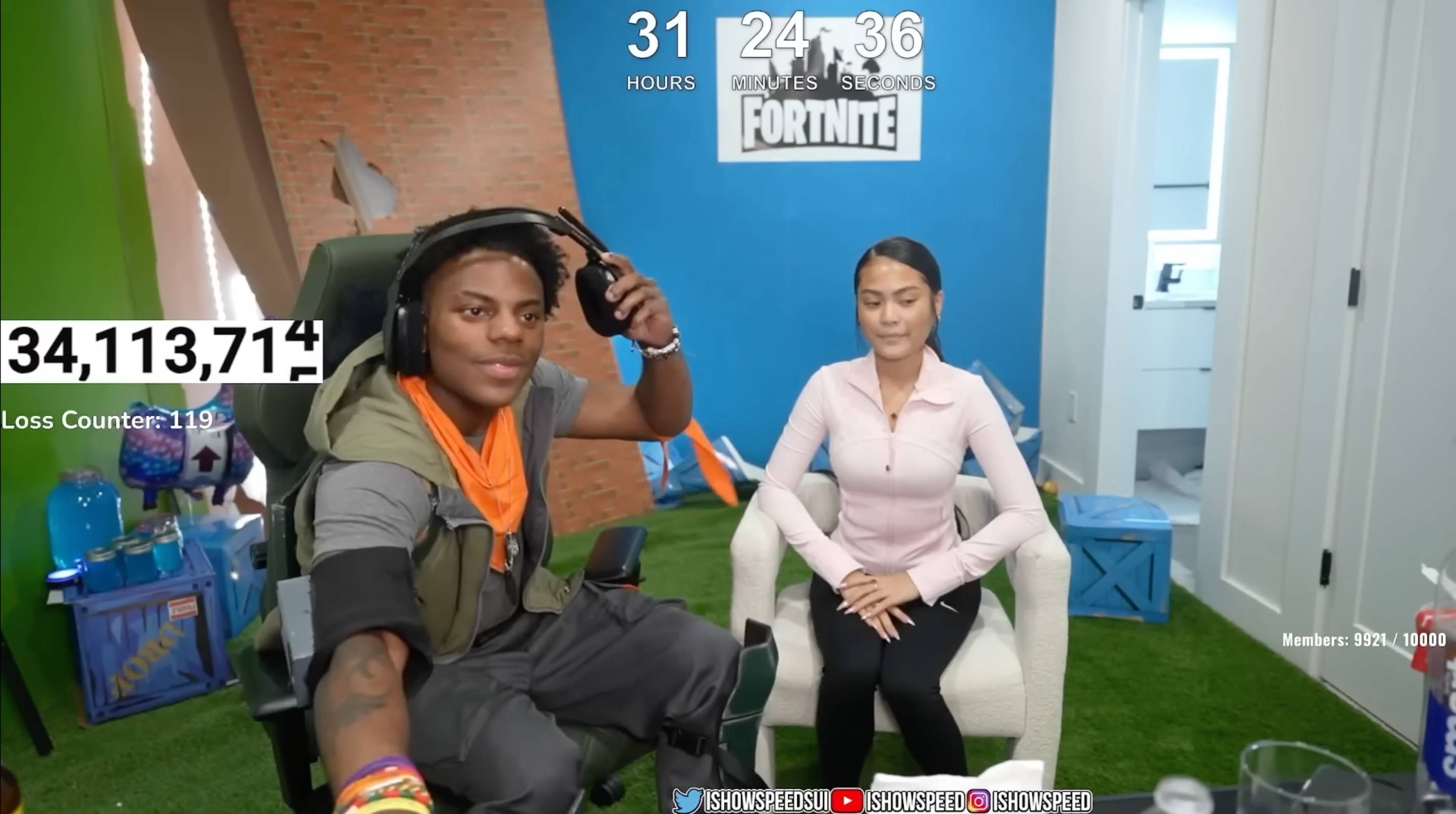 iShowSpeed with Vanessa and Kai Cenat on stream.