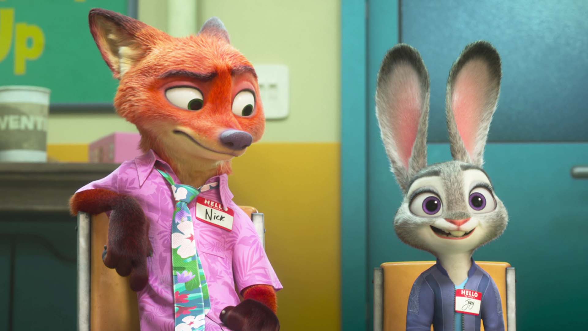 Judy Hopps and Nick Wilde in a tense scene from Zootopia 2.