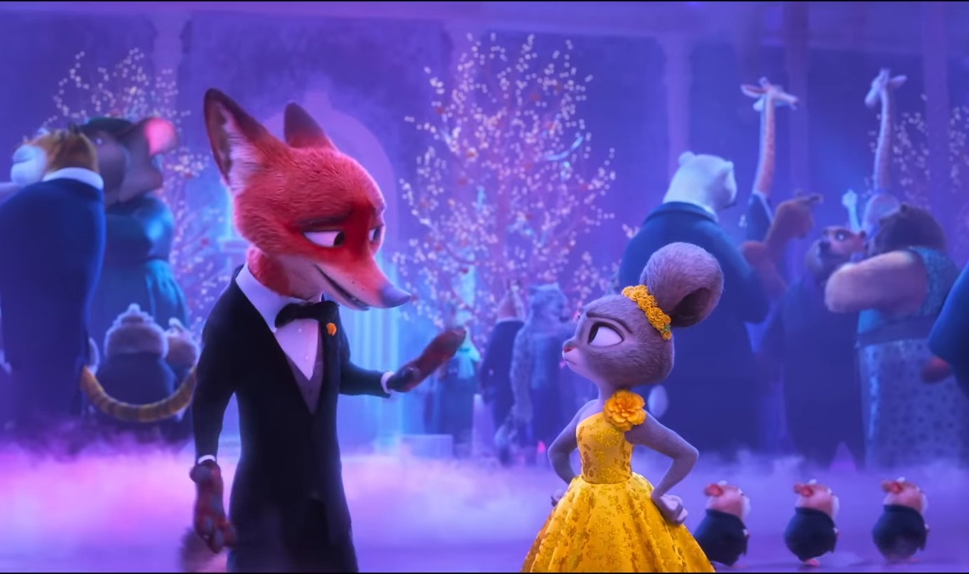 Zootopia 2 promotional image showing it is now in theatres.