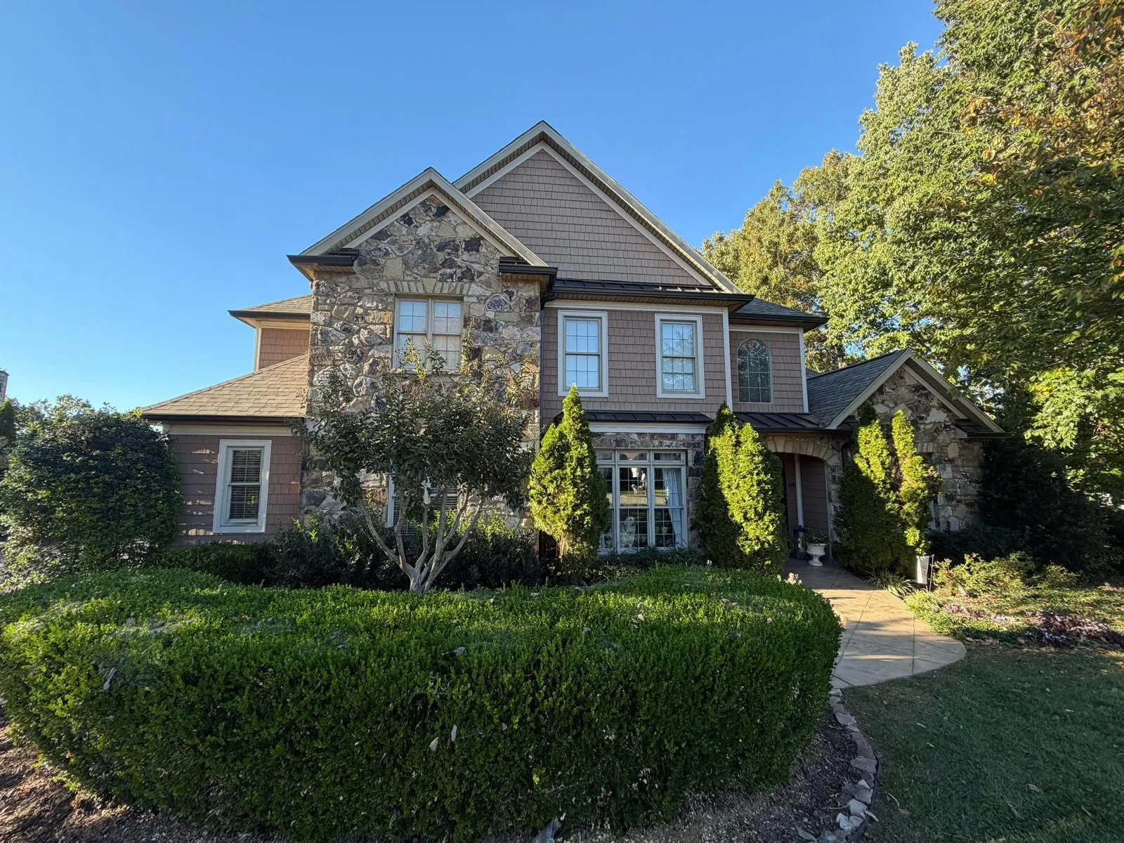 Modern home with clean gutters