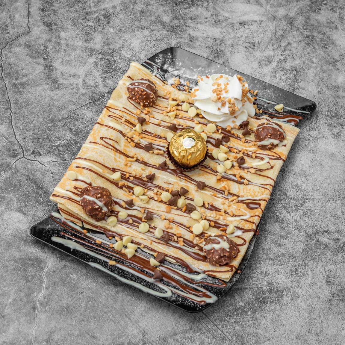 Savory crepe with ham and cheese