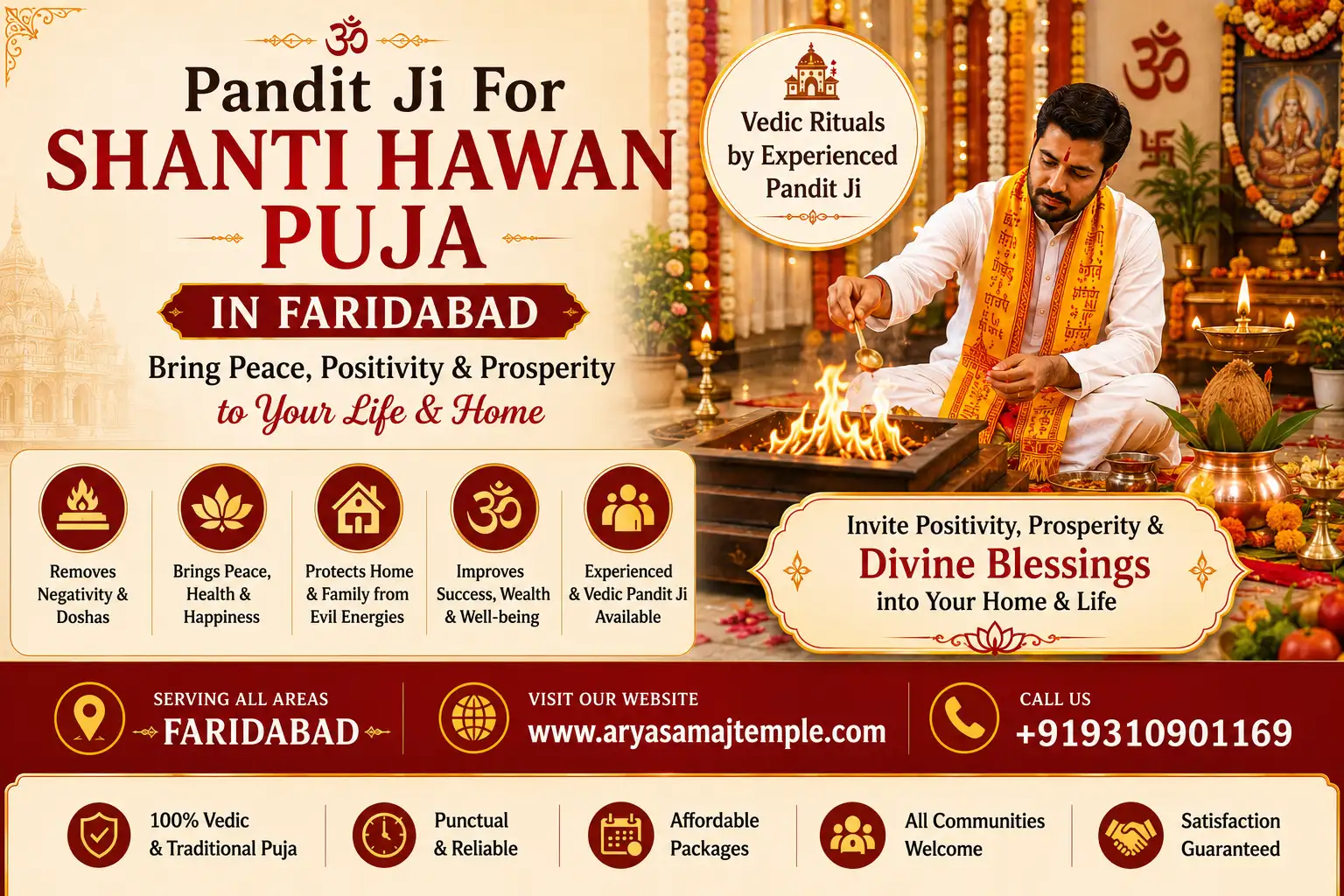 Sacred Shanti Havan Fire Ritual in Tigaon Road, Faridabad - Best Pandit for Atma Shanti Yagya