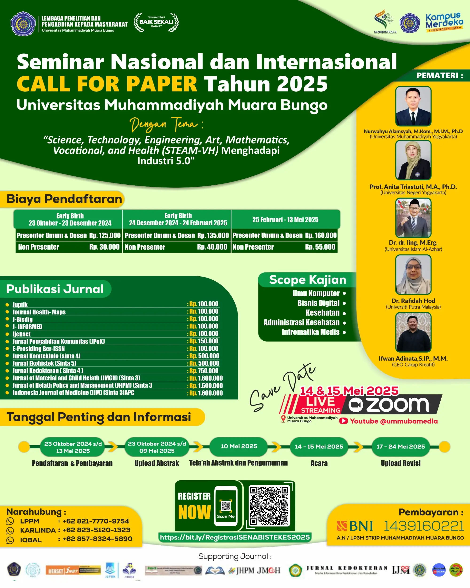Semiinar Nasional dan Internasional  Call For Paper UMMUBA ( SENABISTEKES) Tahun 2025
