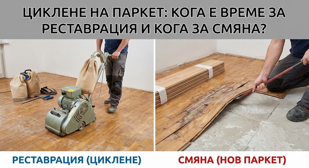 Циклене на паркет: Реставрация или пълна смяна на пода?