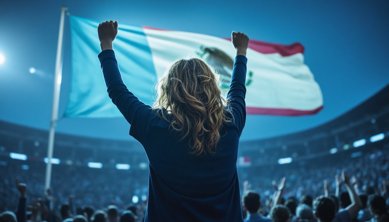 Una estratega política analizando datos en una pantalla.