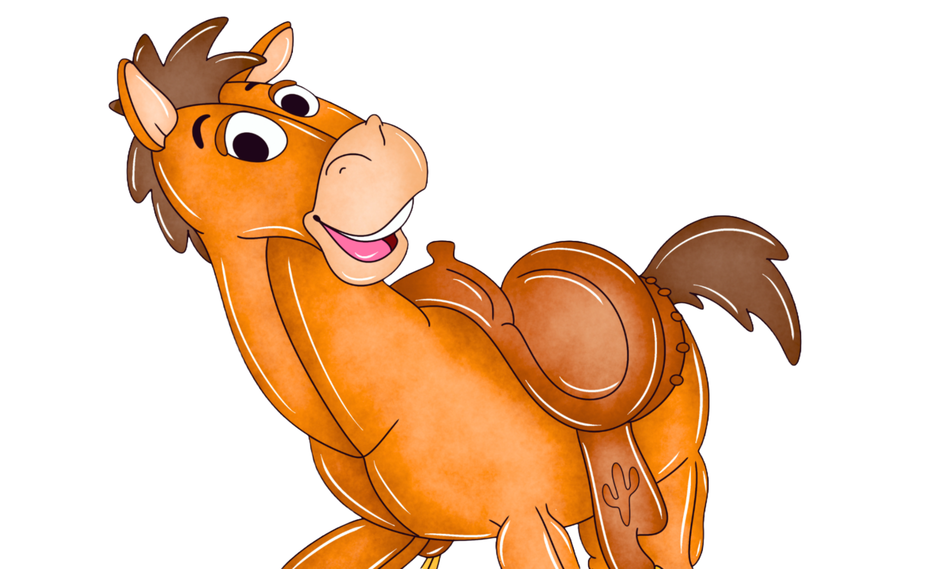 Tiro al Blanco galopando en el centro del pie de página