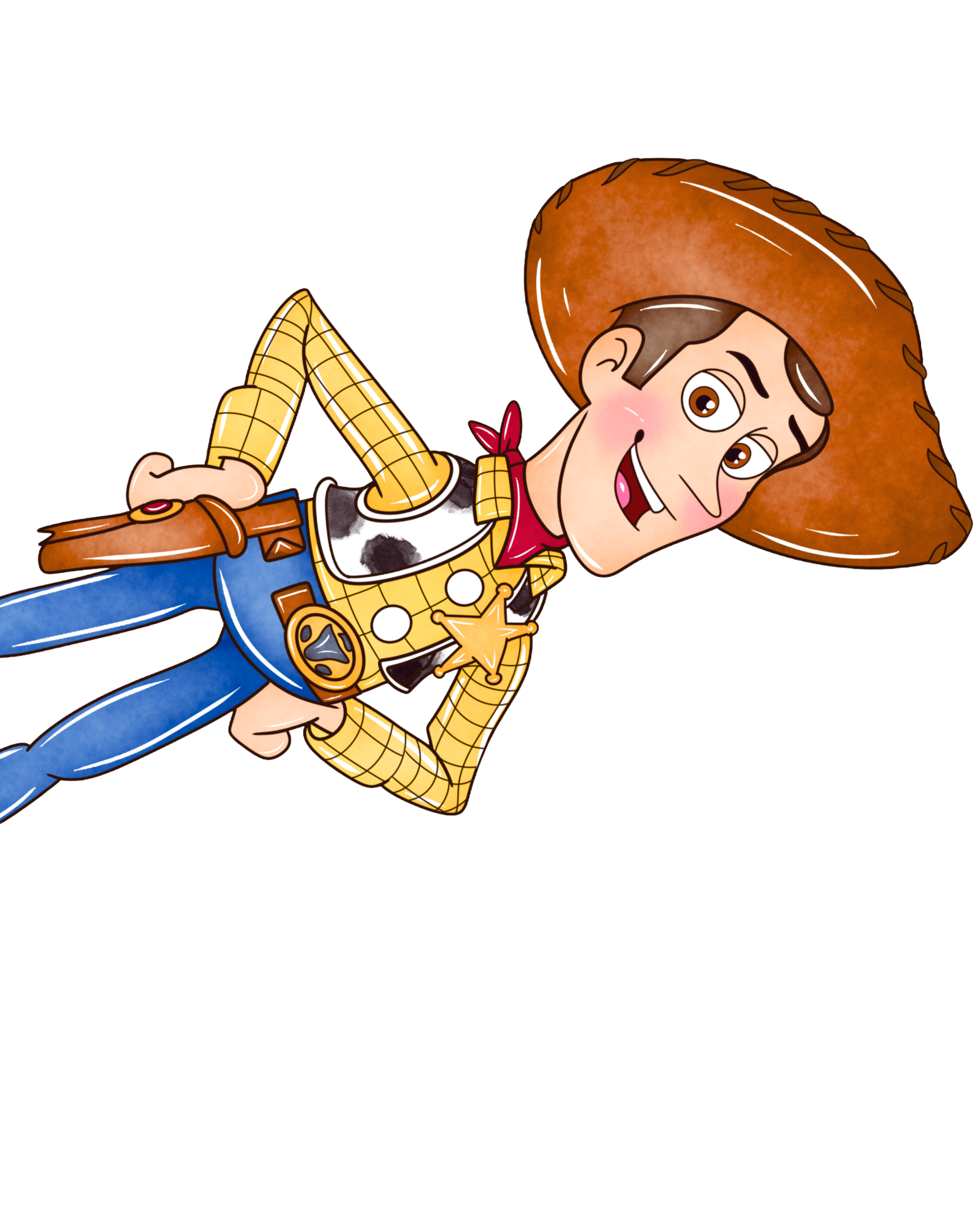 Woody saludando en el pie de página