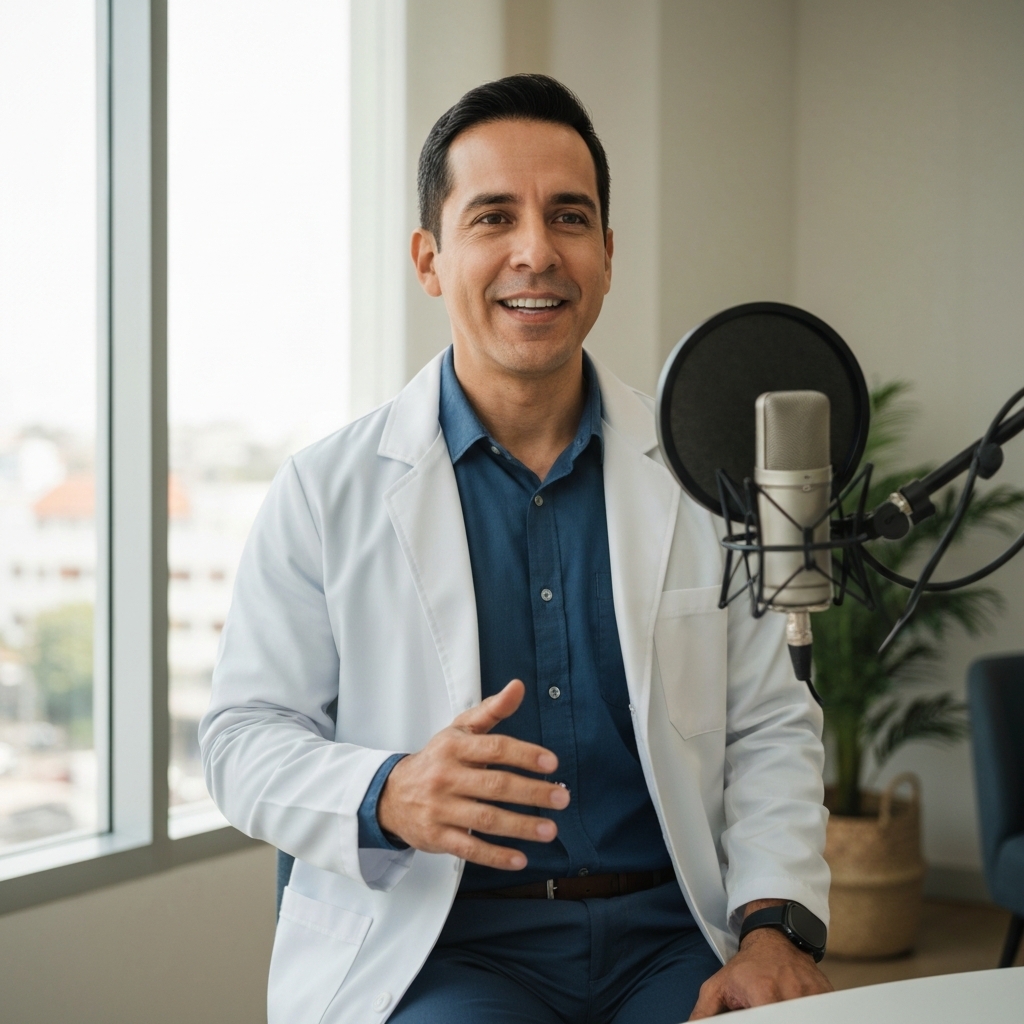 Creador de contenido ajustando su cámara