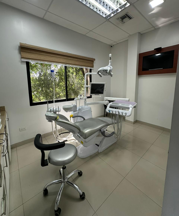A modern and clean dental clinic waiting room, conveying a sense of calm and professionalism.