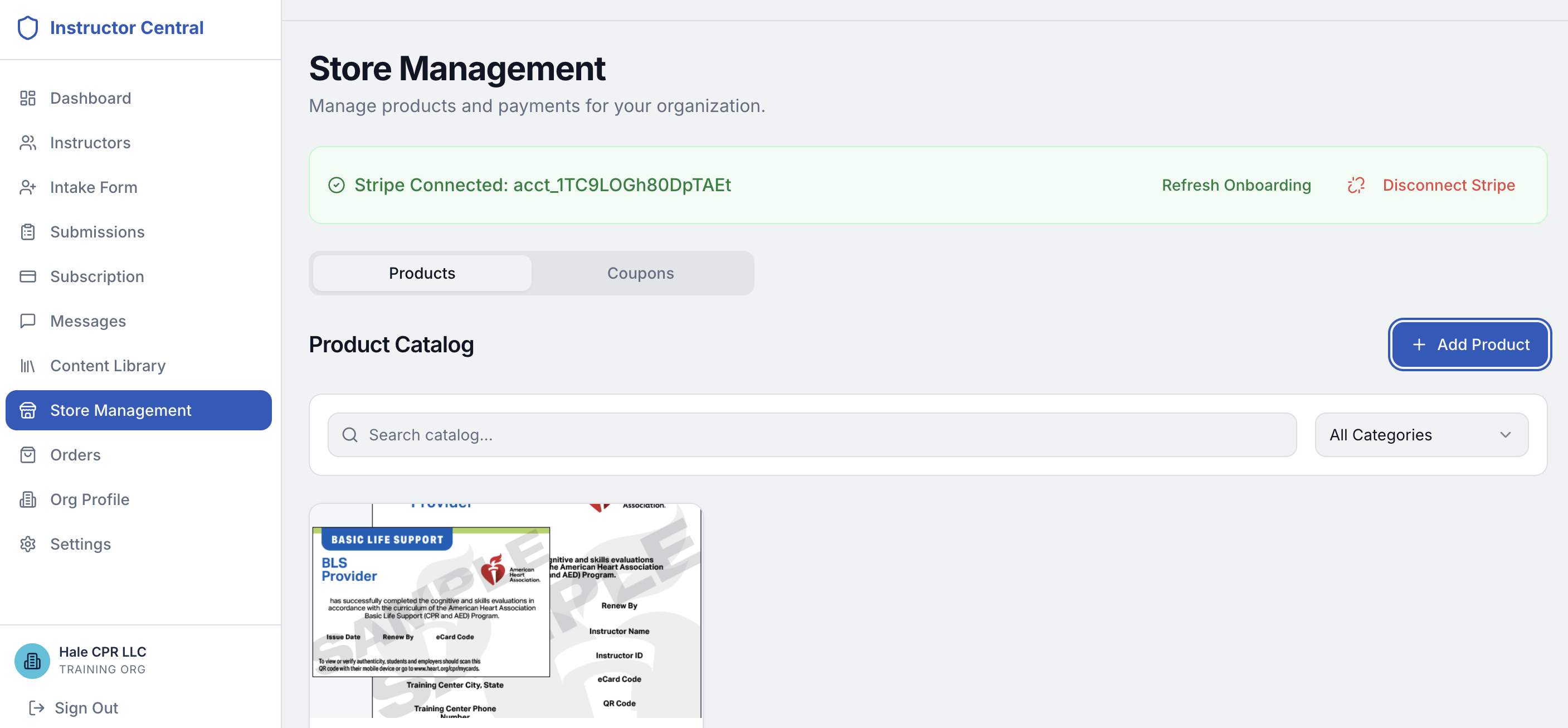 Store Management Interface