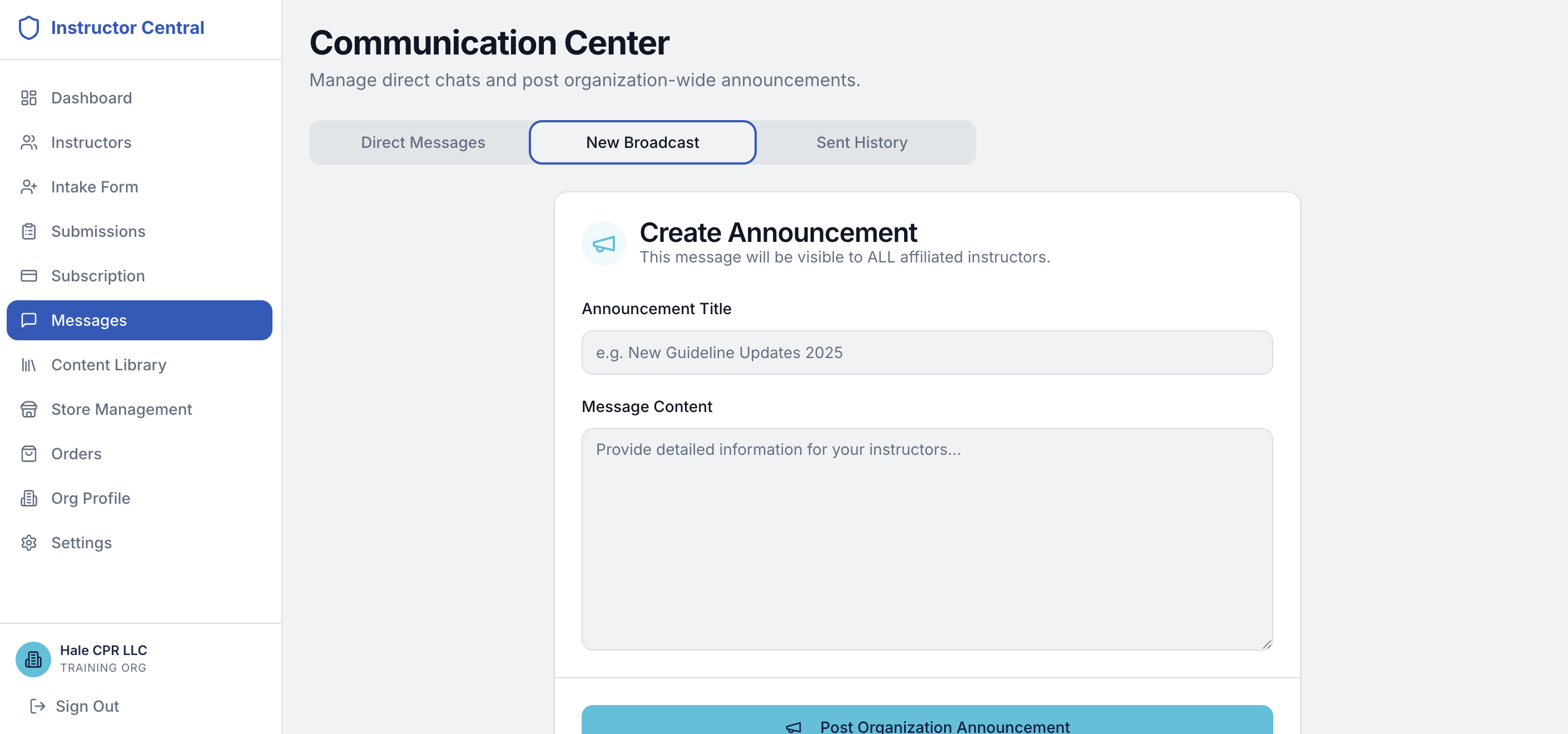 Messaging and Broadcasts