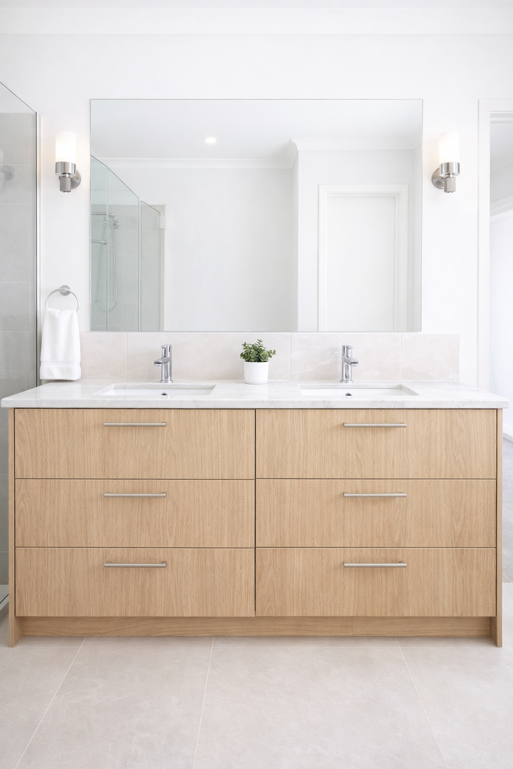 A beautiful custom bathroom vanity.