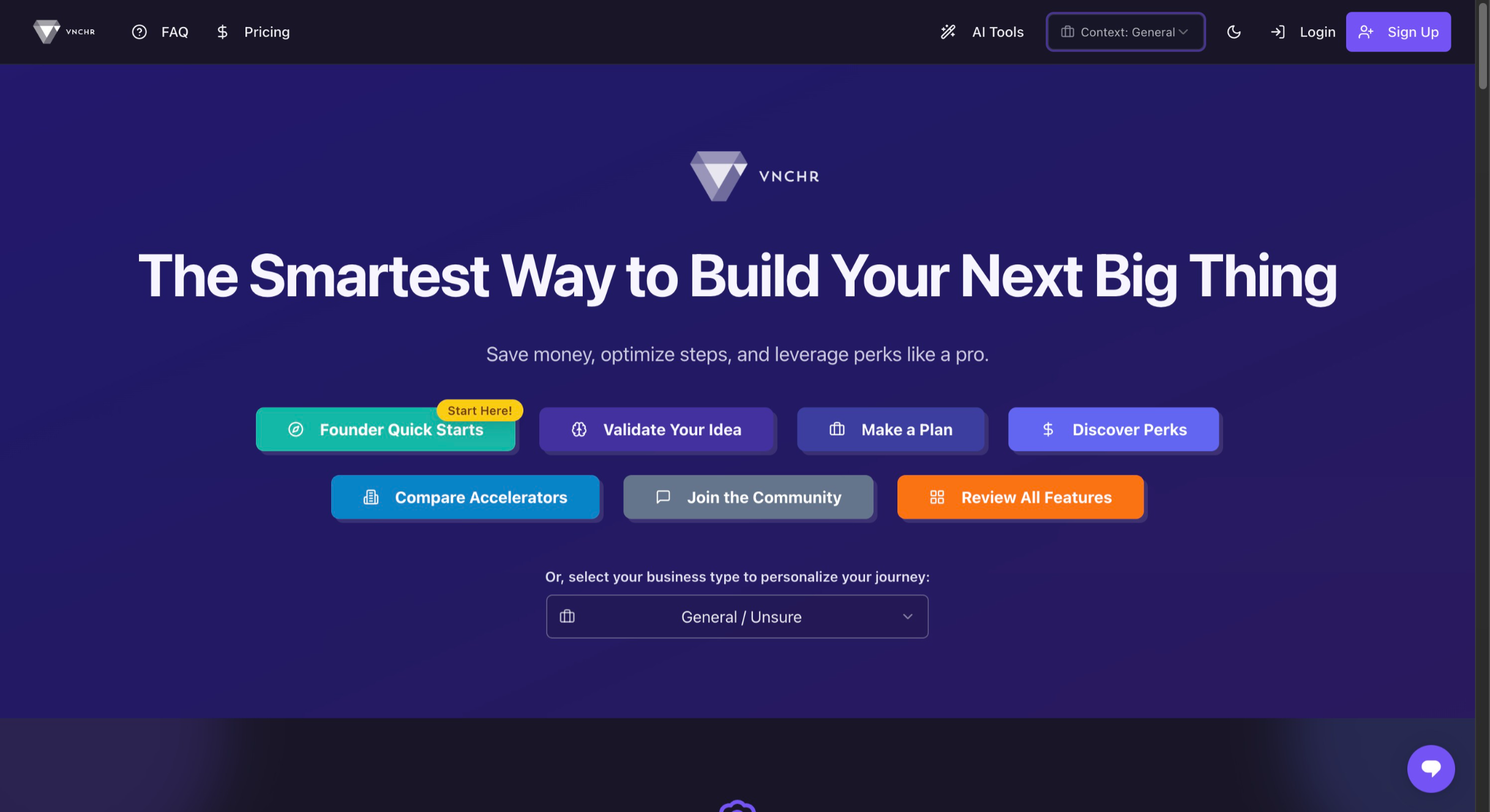 VNCHR Landing Page for Business Founders.png