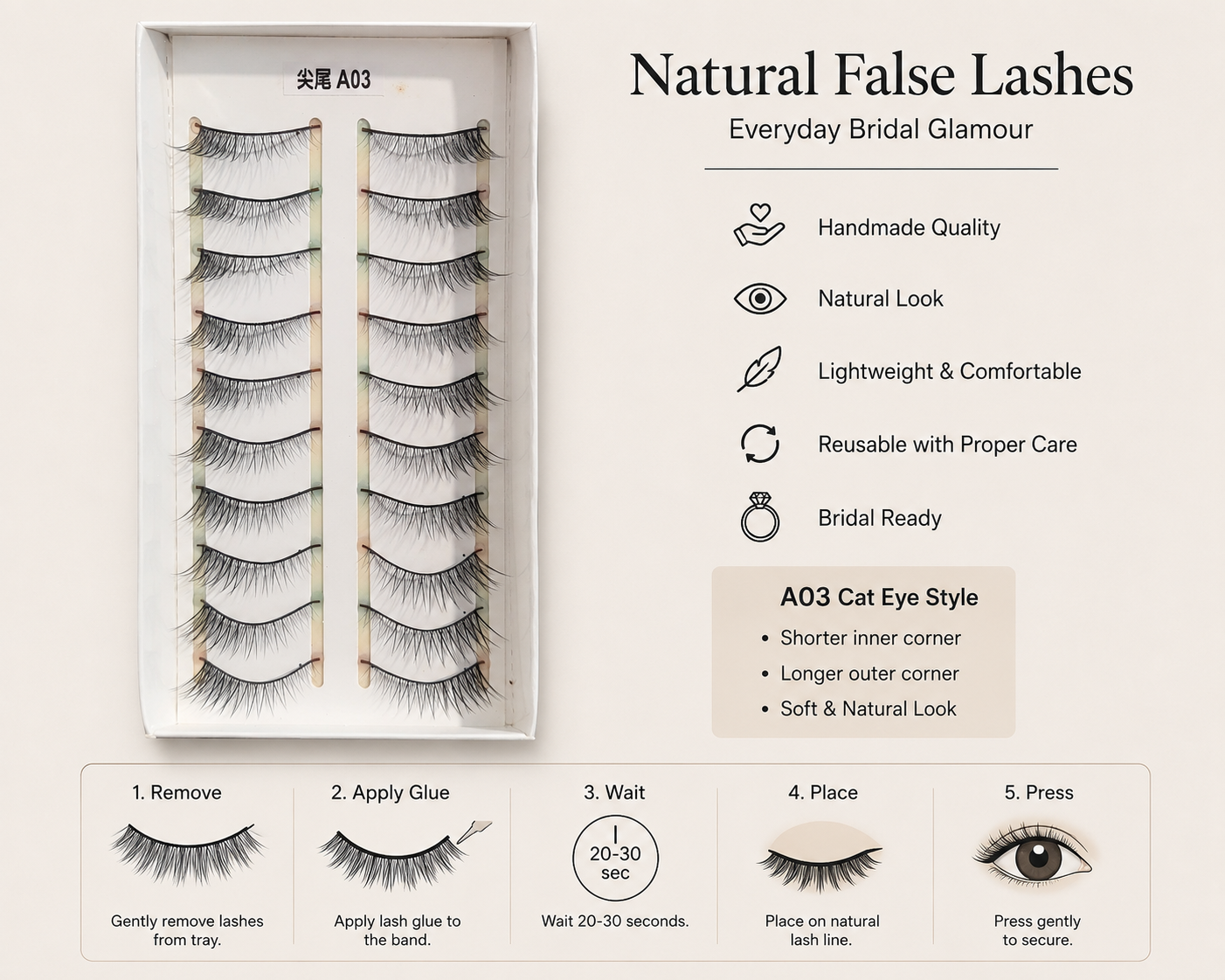 A03 Soft Band Cat Eye False Lashes