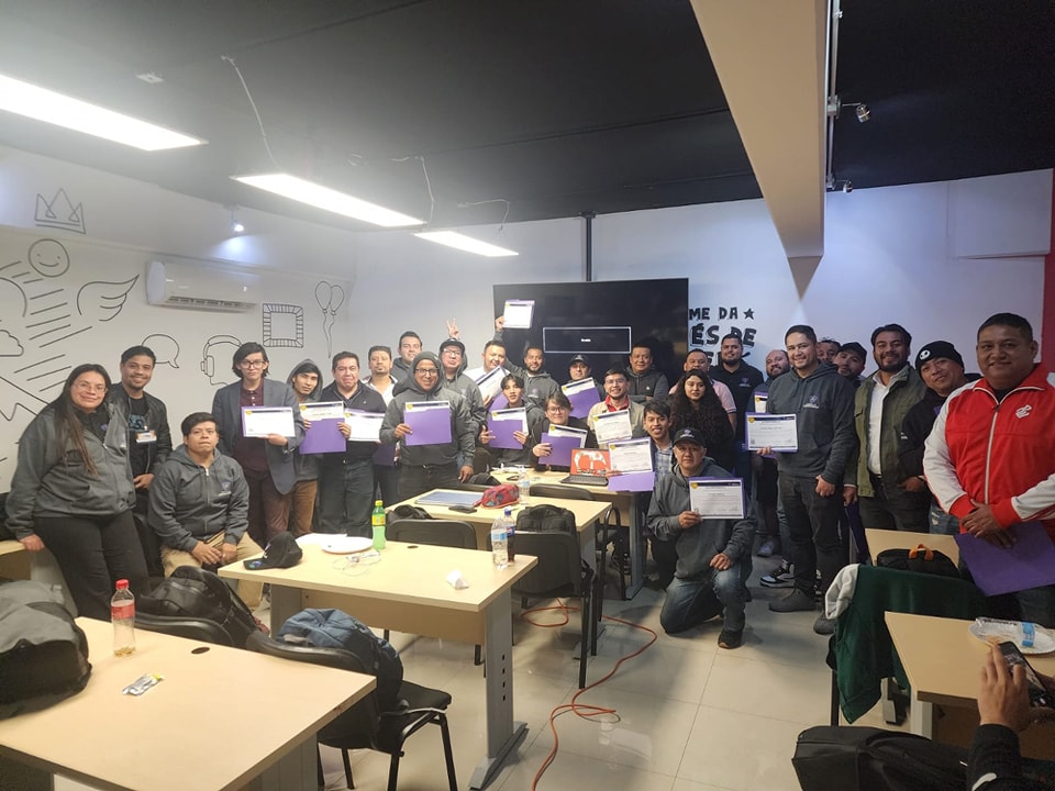 Attendees networking at a past event.