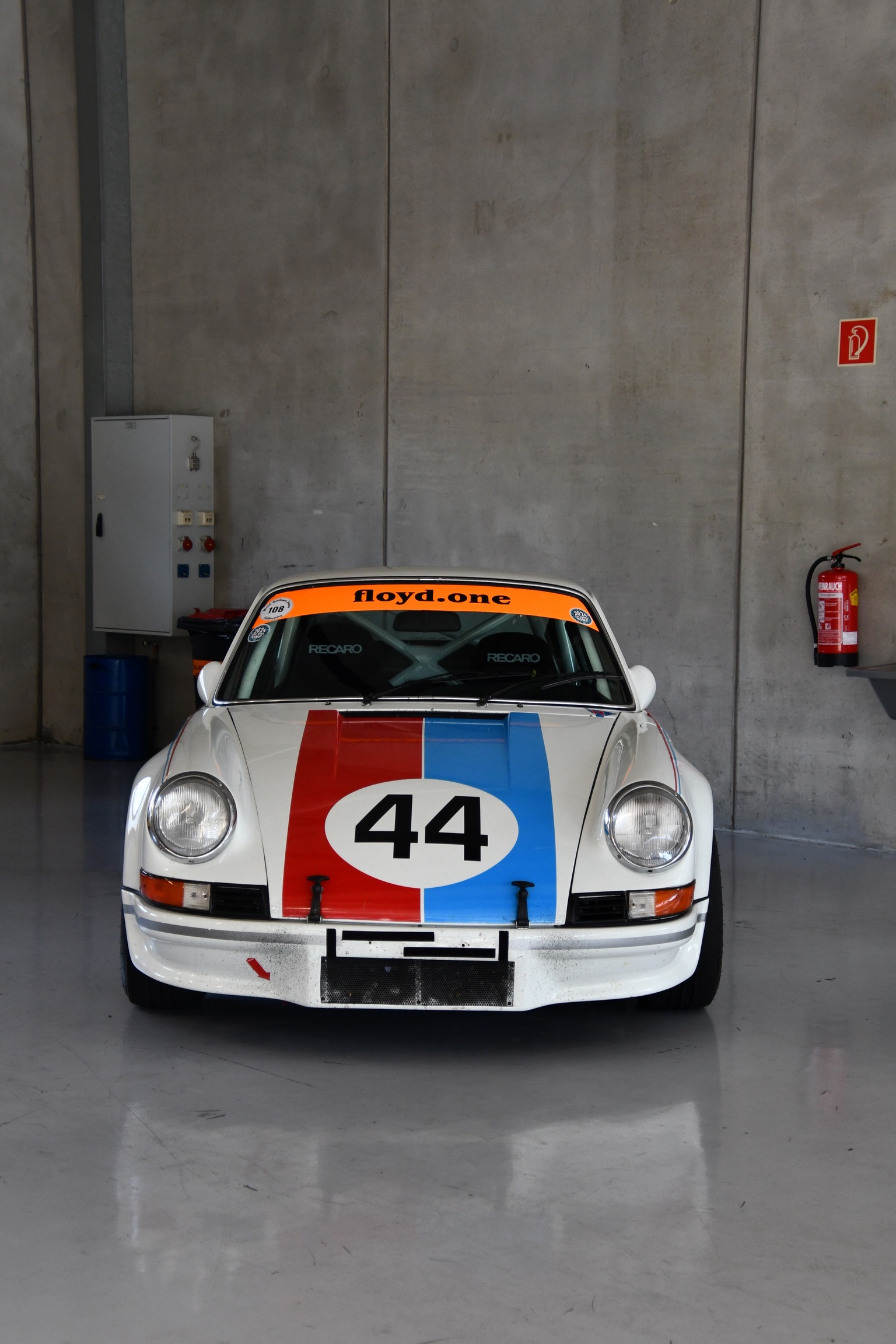 Cockpit of the Porsche 911 RSR, built for racing.