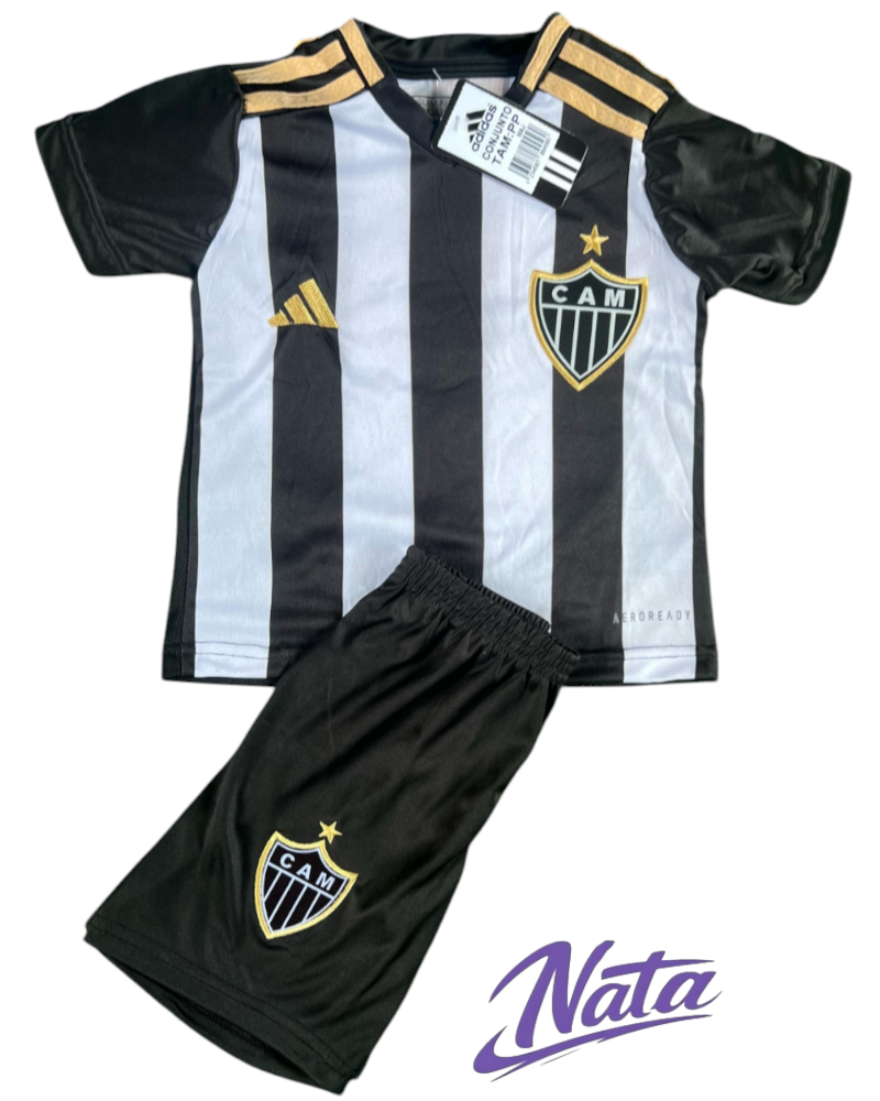 CONJUNTO INFANTIL ATLÉTICO MINEIRO PREMIUM – LISTRADO TRADICIONAL - Imagem 2