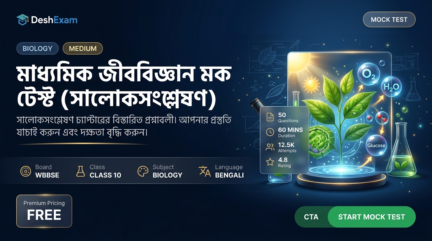 পশ্চিমবঙ্গ দশম শ্রেণি বিজ্ঞান মক টেস্ট: প্রাণীদের গমন ও সাড়াপ্রদান