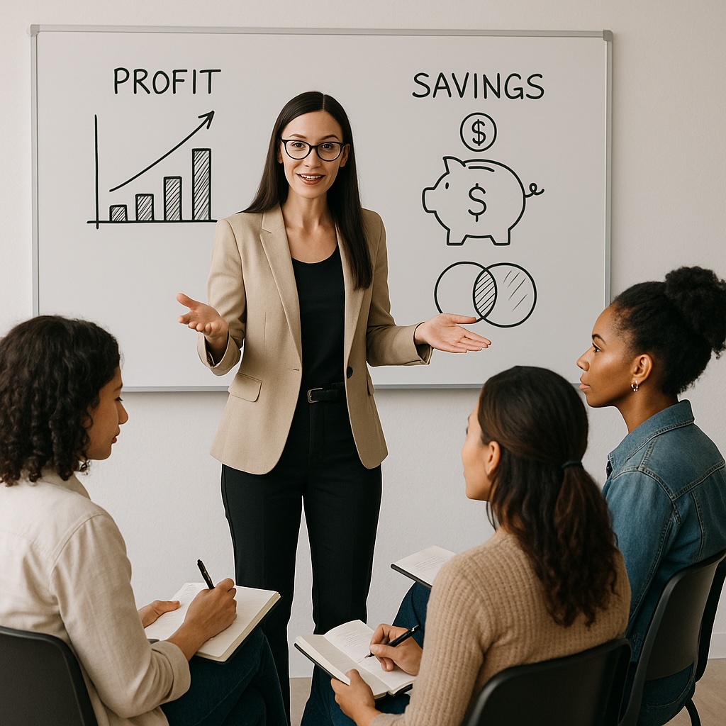 A group training session for women entrepreneurs.