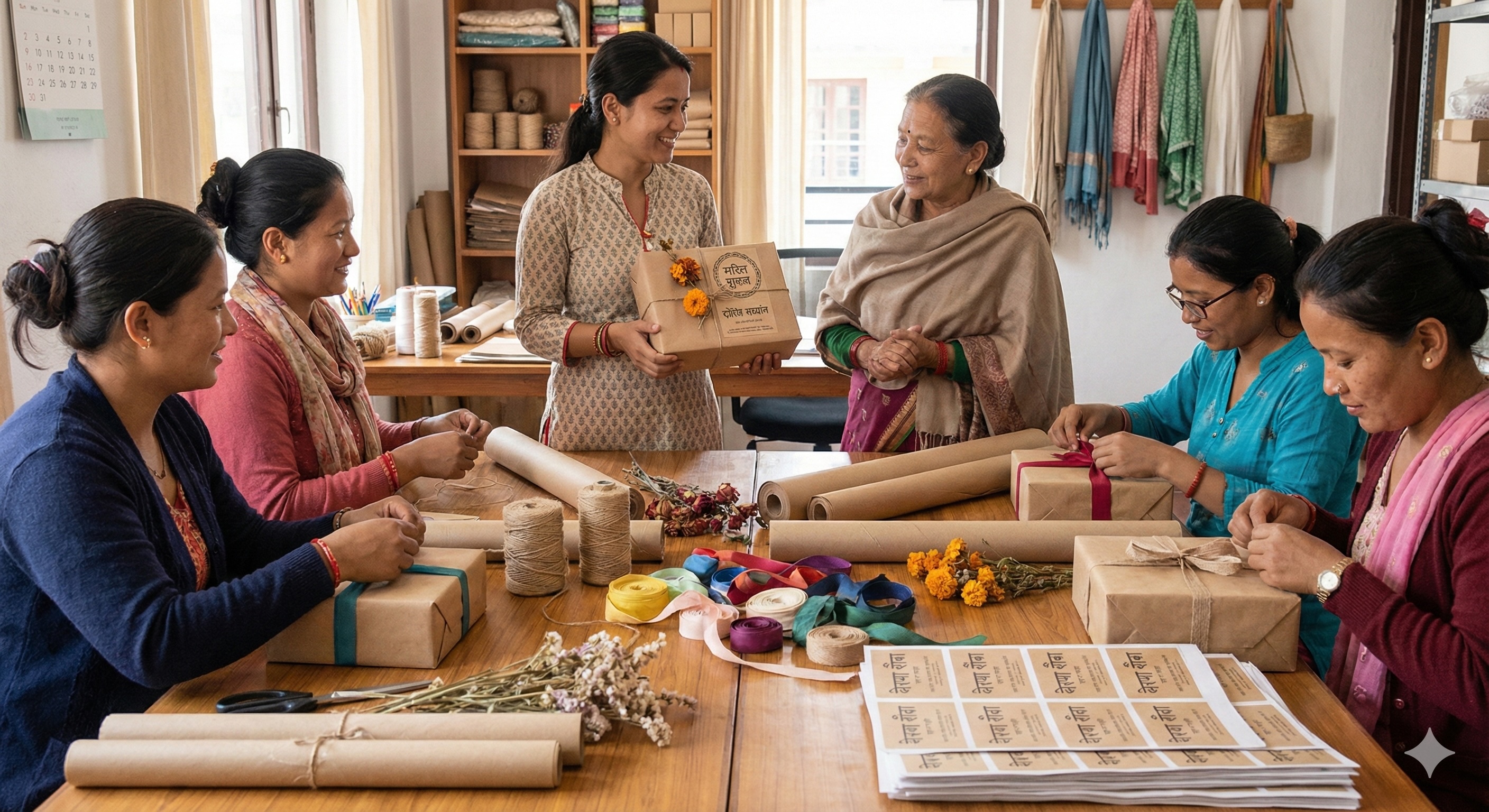 A group workshop on packaging and branding.